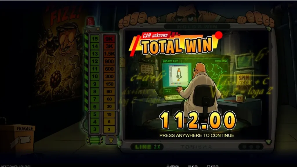 Tampilan visual slot Enriched dengan tema nuklir dan retro
